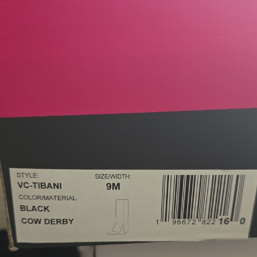 Vince Camuto VC-Tibani Black Cow Derby Heeled Boots - 9M